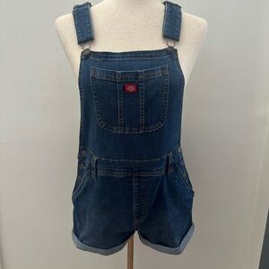 Dickies Blue Denim Short Overalls